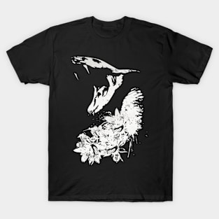 Cobra and Flowers - White T-Shirt